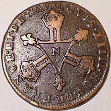 18e eeuwse Franse munt  