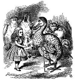 Alice and the Dodo . Drawing by John Tenniel (1865)