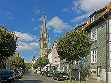 Detmold, Martin Luther Church in the street scene