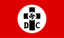 Bandeira dos "cristãos alemães", que apoiaram o nazismo, em 1934