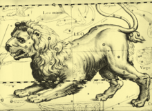 Mensen zien al heel lang patronen in de sterren. Dit, uit 1690, is het sterrenbeeld Leeuw, zoals voorgesteld door Johannes Hevelius.  