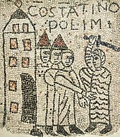 The Latins conquer Constantinople. Mosaic from the early 13th century.