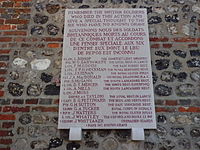Dieppe Raid 1942, nabijgelegen gedenkplaat voor de gesneuvelde Britse soldaten