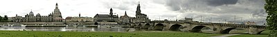 Elbe panorama of the historic old town of Dresden