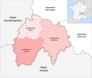 Arrondissementer i Cantal