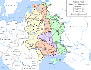 De As in het Oostfront:      Operatie Barbarossa tot 9 juli 1941 tot 1 september 1941 (operaties rond Kiev) tot 5 december 1941.