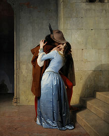 El beso (1859) Pinacoteca de Brera, Milán  