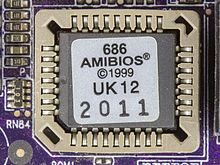 A ROM on which a BIOS is stored