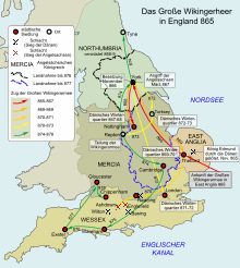Trains of the Great Viking Army of 865 through England
