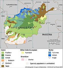 Etnolinguïstische kaart van Afghanistan 1997  