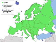 Different historical definitions of the Europe-Asia border
