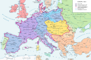 The initial situation before the Russian campaign of 1812: Europe under French domination