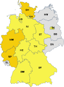 States in which the FDP is represented in the state parliament (as of March 2021). as a member of the state government as an opposition party