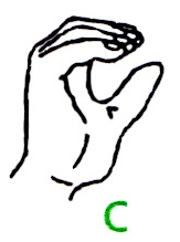 Letter C in the finger alphabet