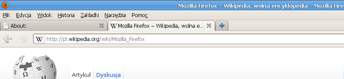 Ett exempel på Mozilla Firefox (version 2) med tre öppna flikar.  