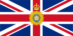 Le drapeau du vice-roi de l'Inde arborait l'étoile de l'Ordre sous la couronne impériale de l'Inde.