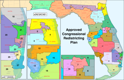 Los distritos del Congreso de Florida desde 2017  
