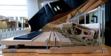 Example of a grand piano keyboard with action