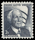 Carimbo postal de Frank Lloyd Wright, publicado em 1966