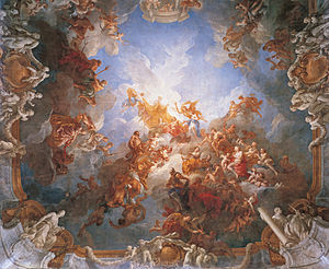 A apoteose de Hércules , pintura de teto por François Lemoyne
