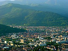 Aerial view of Freiburg from northwest to southeast