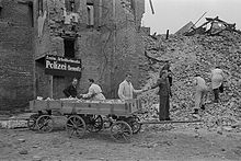 Chemnitz police work to clear the destroyed city of rubble in 1945