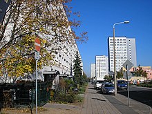 Prefabricated building structure in Friedrich-Engels-Strasse in the north of the city