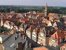 Fürth seen from the tower of the town hall, on the right the Michaelis church