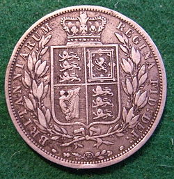 Halve kroon van koningin Victoria in zilver. 1886  