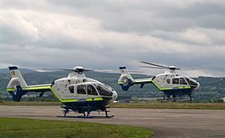 Los dos helicópteros de la Unidad de Apoyo Aéreo de la Garda  