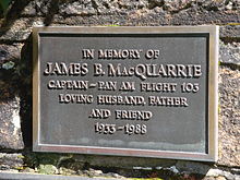 Memorial plaque near Lockerbie