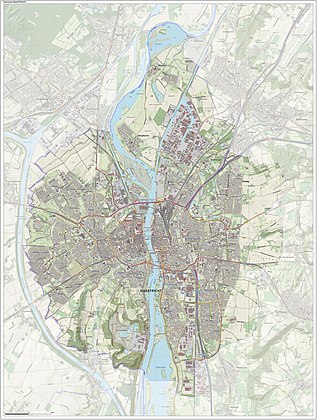 Topographic map of Maastricht, 2017