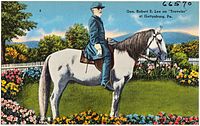 Il generale Lee sul suo cavallo Traveler