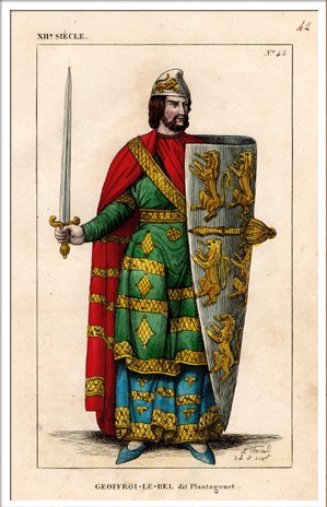 Geoffrey V Plantagenet, conte d'Anjou, da un'incisione francese.