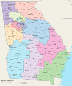 Kongresové obvody v Georgii od roku 2013