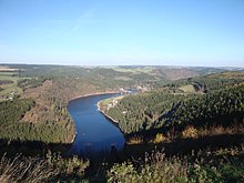 Section of the upper part of the Hohenwarte reservoir