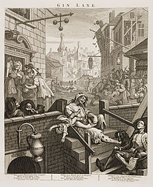 Gin Lane, 1751, uma de suas obras mais famosas