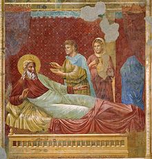 Isaac Rejects Esau. Isaac Master fresco in the Basilica of San Francesco over the tomb of St. Francis of Assisi in Assisi, c. 1290