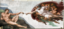 Il quadro più famoso di Michelangelo è Dio che crea Adamo.
