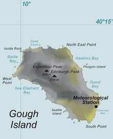 Mapa da ilha de Gough