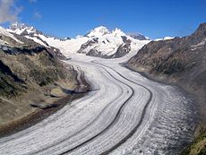 De Aletschgletsjer is de grootste gletsjer in de Alpen