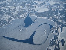 Frozen northwestern spur "Yttre Fjärden" of the Gulf of Bothnia near Piteå