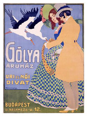 Modehuis poster uit Budapest