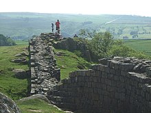 Section 45: Hadrian's Wall at Walltown, on the picture the quarry stone core and the outer casings can be seen very well.