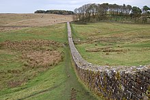 Section 36: Part of the rampart section restored by John Clayton (1792-1890) at Fort Housesteads.
