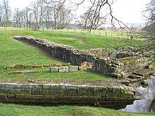 Section 27: Remains of the eastern abutment of the Wall Bridge at Chesters