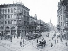 Georgstraße with streetcar around 1895