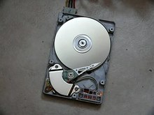 Play media file Video recording of an open hard disk