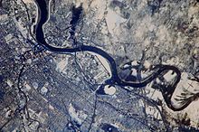 Foto van Hartford genomen vanaf het internationale ruimtestation (ISS)