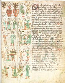 The Heerschildordnung of Eike von Repgow offers a classification of medieval society, Heidelberg, University Library, Cod. Pal. Germ. 164, fol. 1r